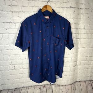 RSVLTS Marvel Spider-Man Shirt Medium Button Up Blue Short Sleeve Spidey Kunufle
